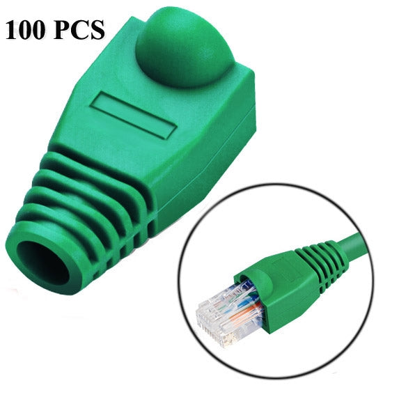 Green RJ45 Network Cable Boots - Pack of 100