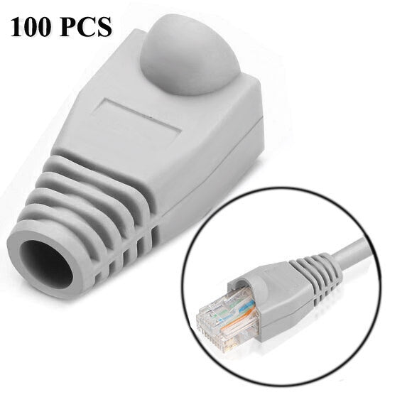 Grey RJ45 Network Cable Boots (100 pcs)
