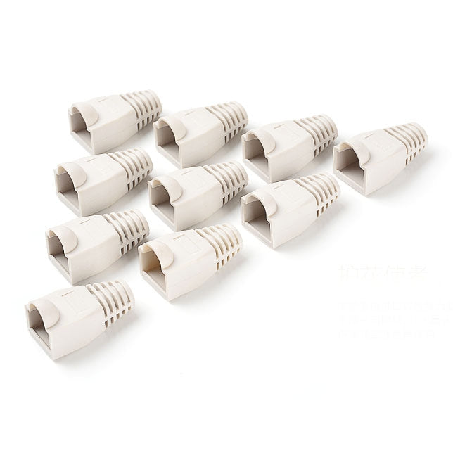 RJ45 Network Cable Boots Cap Cover, White (100 Pieces)