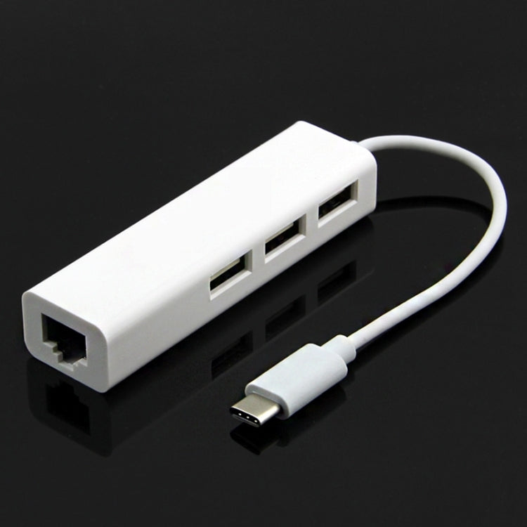 USB-C 3.1 Ethernet Adapter with 3-Port USB Hub for MacBook 12 inch/Chromebook Pixel 2015
