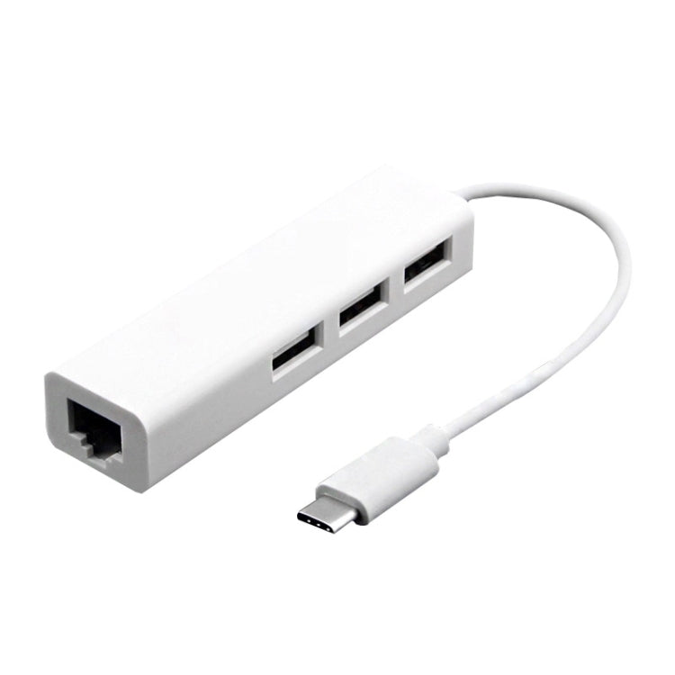 USB-C 3.1 Ethernet Adapter with 3-Port USB Hub for MacBook 12 inch/Chromebook Pixel 2015