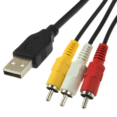 USB to 3 x RCA Male Cable - 1.5m Length