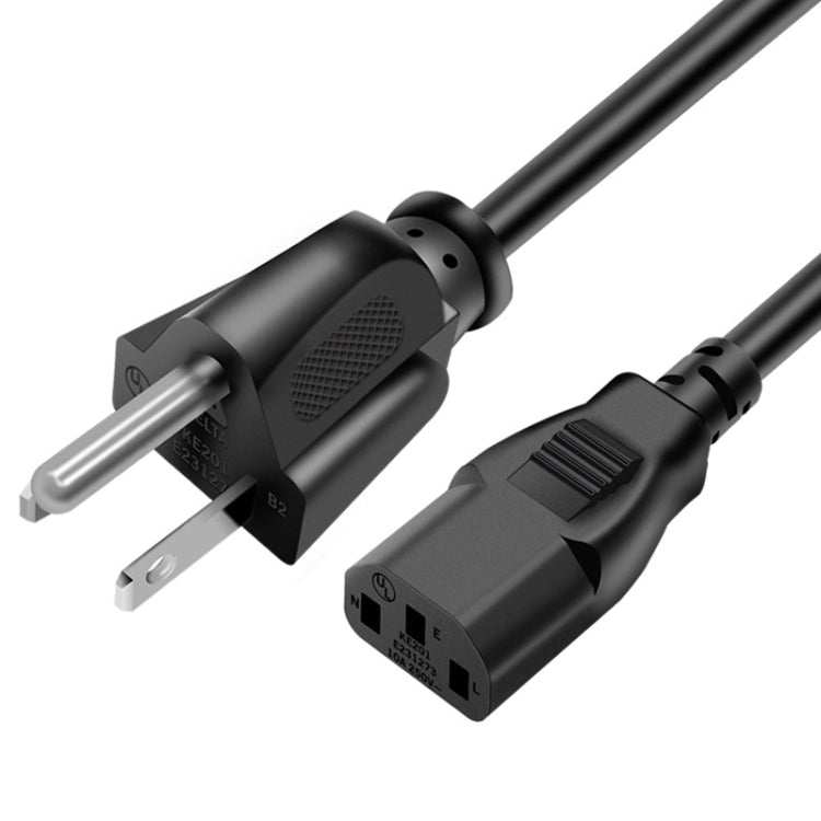 Durable High-Quality 3 Prong Style US Notebook AC Power Cord, 1.8m Length