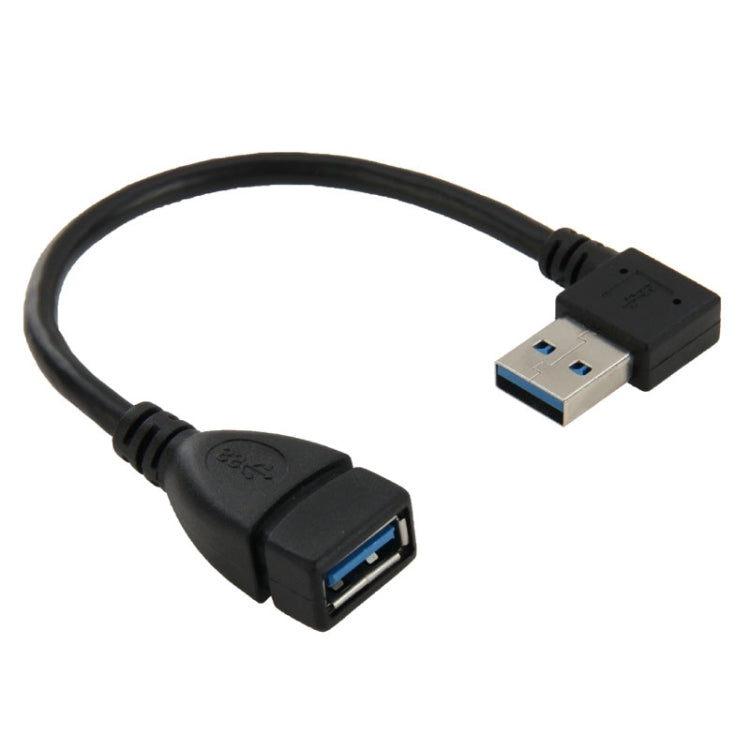 USB 3.0 90-Degree Right Angle Male to Female Extension Cable, 18cm Length