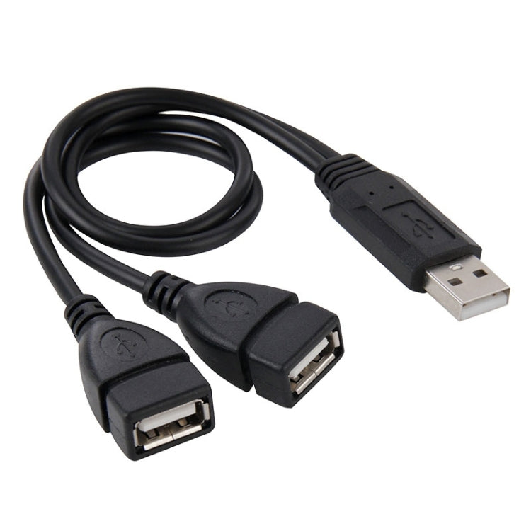 USB 2.0 Male to Dual USB Female Adapter Cable - 30cm (Black)