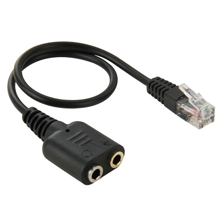 RJ9 to Dual 3.5mm Female Audio Cable, 20cm Length