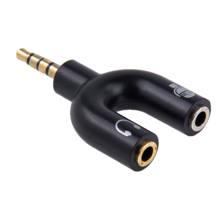 3.5mm Stereo Male to Female Headphone & Mic Splitter Adapter (Black)