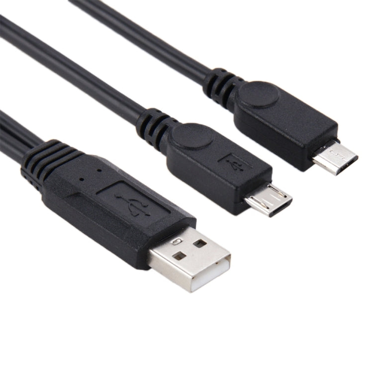 USB 2.0 Male to 2 Micro USB Male Cable - 30cm Length
