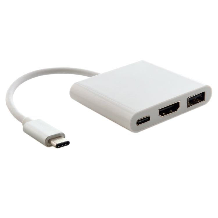 3-in-1 USB Type C to HDMI Adapter Cable for MacBook, Chromebook, Nokia Tablet (Silver)