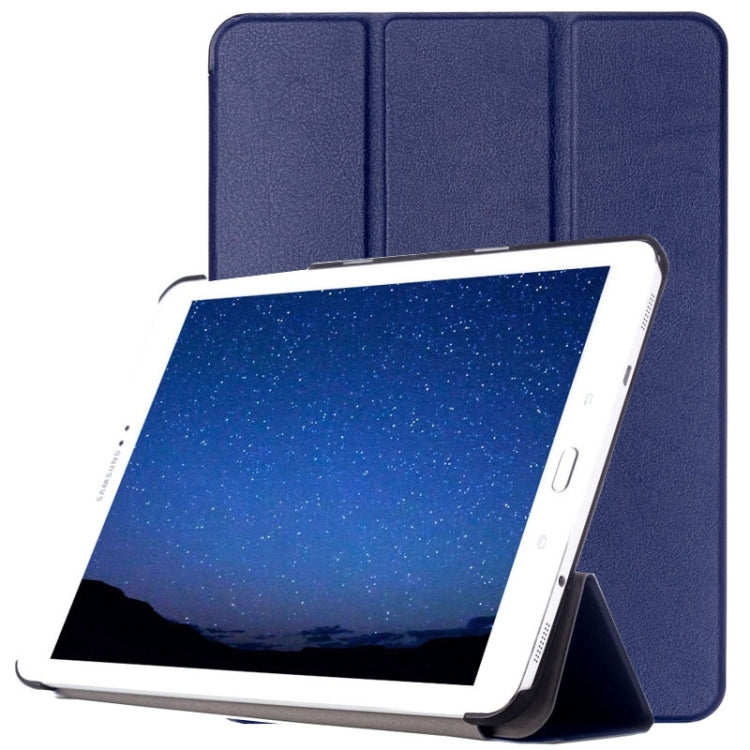 Custer Texture Horizontal Flip Leather Case for Galaxy Tab S2 9.7 / T815 - Dark Blue