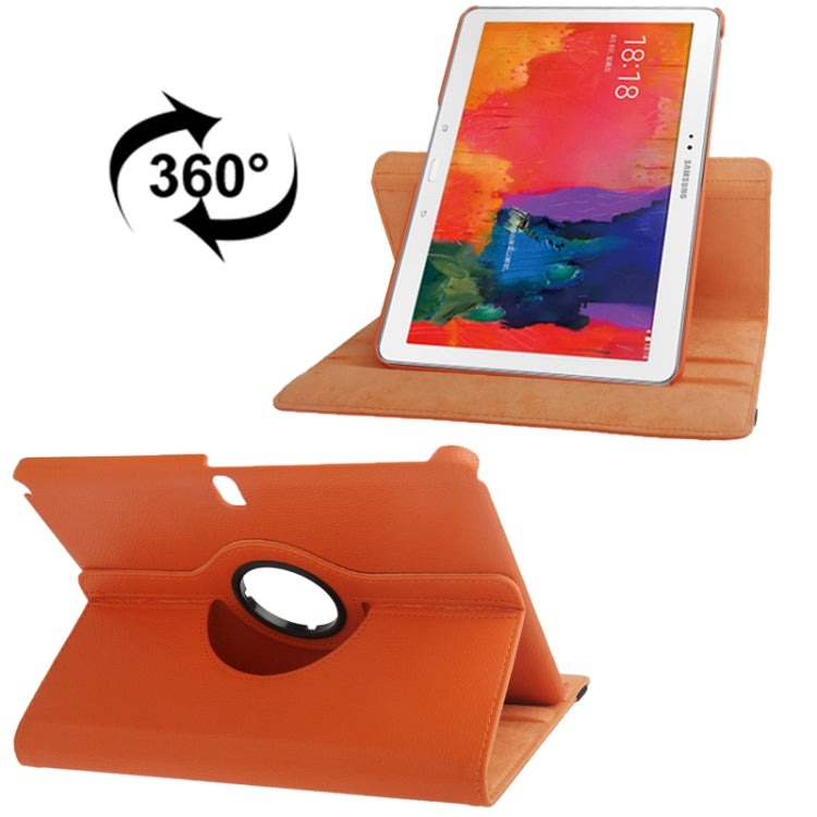 Litchi Texture Leather Case with 360 Degree Rotation for Galaxy Tab Pro 10.1 / T520 (Orange)