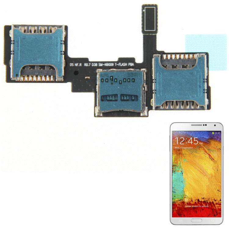 SIM Card Socket Flex Cable for Galaxy Note III / N9002 / N9009 with Premium Quality and Perfect Fit