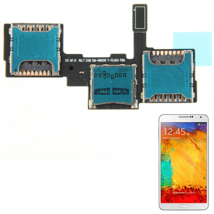 SIM Card Socket Flex Cable for Galaxy Note III / N9002 / N9009 with Premium Quality and Perfect Fit