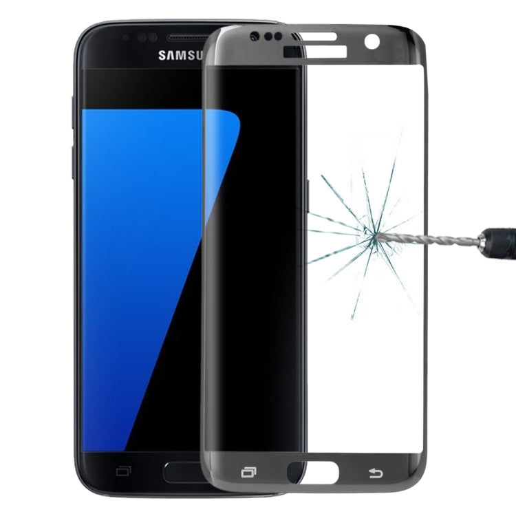 Colorized Electroplating Tempered Glass Full Screen Film for Galaxy S7 Edge (Black)