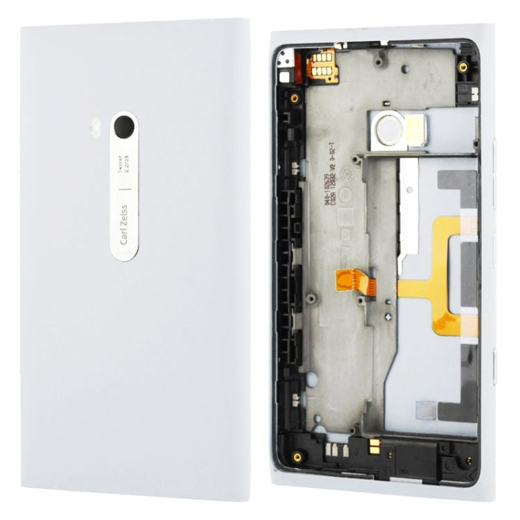 White Battery Back Cover with Side Button Flex Cable for Nokia Lumia 900 - Premium Replacement