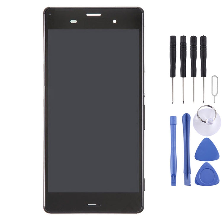 High-Quality LCD Display and Touch Panel with Frame for Sony Xperia Z3 (Dual SIM Version) / D6633 / L55U in Black