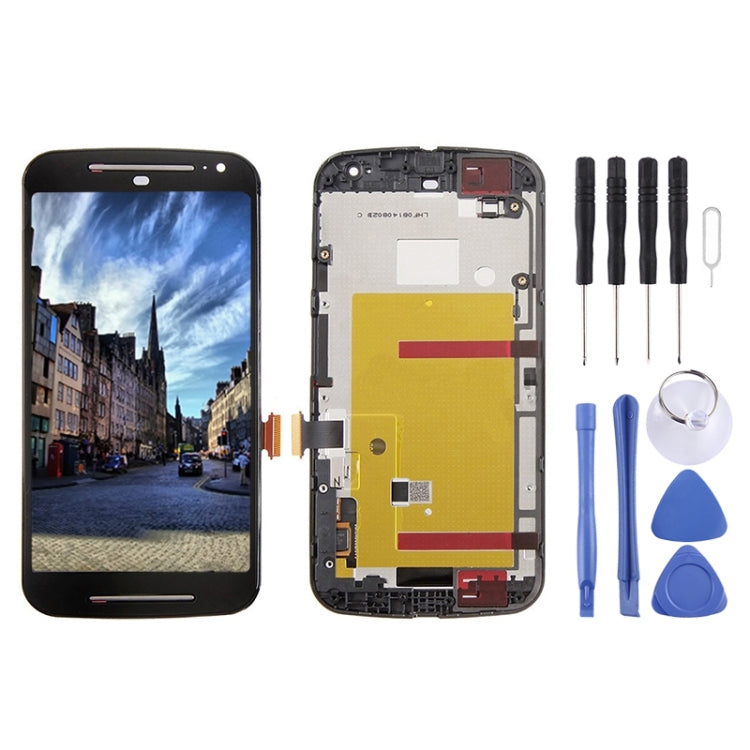 Motorola Moto G2 LCD + Frame + Touch Pad Assembly Upgrade (Black)