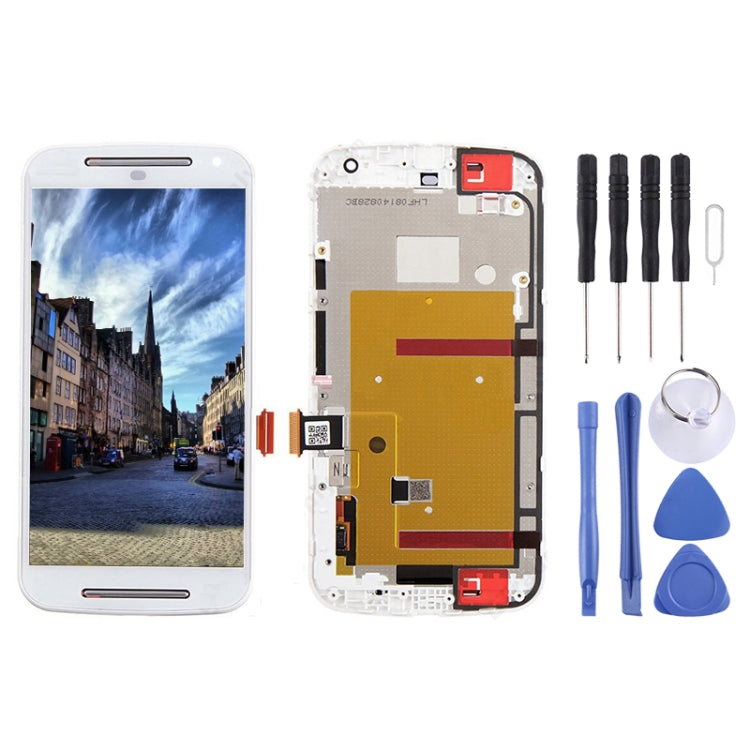 Motorola Moto G2 3-in-1 LCD, Frame, & Touch Pad Replacement (White)