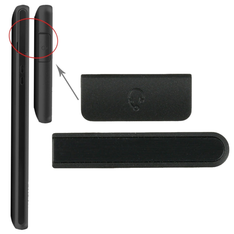 Volume and Earphone Buttons for Sony Xperia ZR/M36h in Black