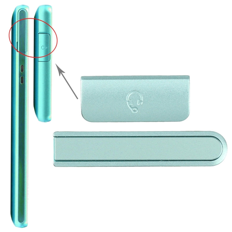Blue Power and Earphone Button Replacement Set for Sony Xperia ZR / M36h