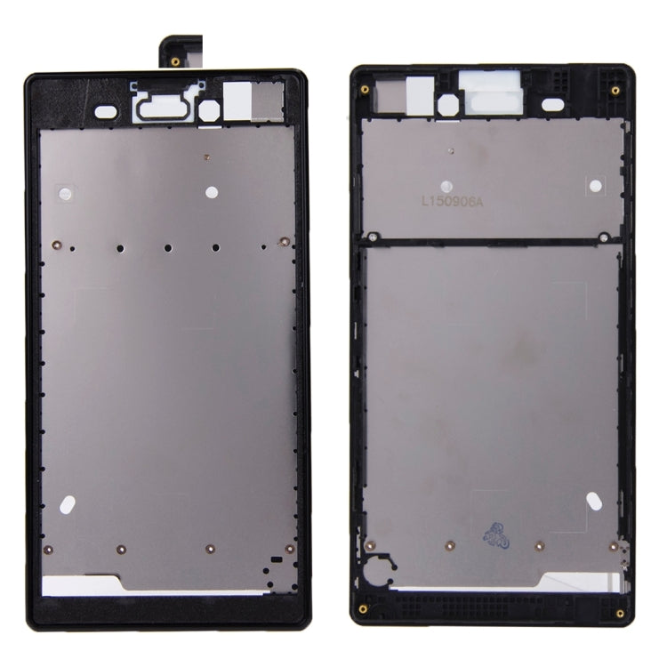 Black Front Housing Replacement with Adhesive Sticker for Sony Xperia T3