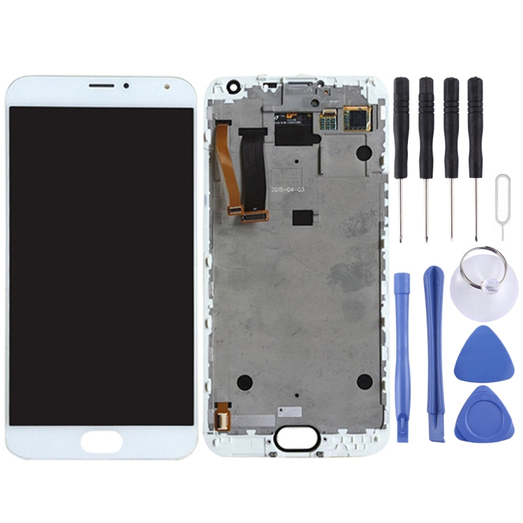 Replacement LCD Screen and Digitizer Full Assembly with Frame for Meizu MX5 (White)