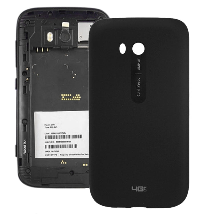 Black Smooth Plastic Back Housing Cover for Nokia Lumia 822