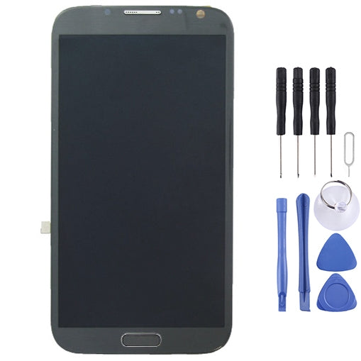 LCD Display and Touch Panel with Frame for Galaxy Note II / N7105(Grey) - High-Quality Replacement