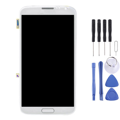 Replacement White LCD Screen with Touch Panel and Frame for Samsung Galaxy Note II / N7100