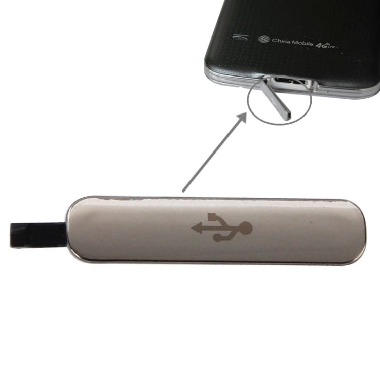 Gold USB Charger Dock Port Dustproof Cover for Galaxy S5