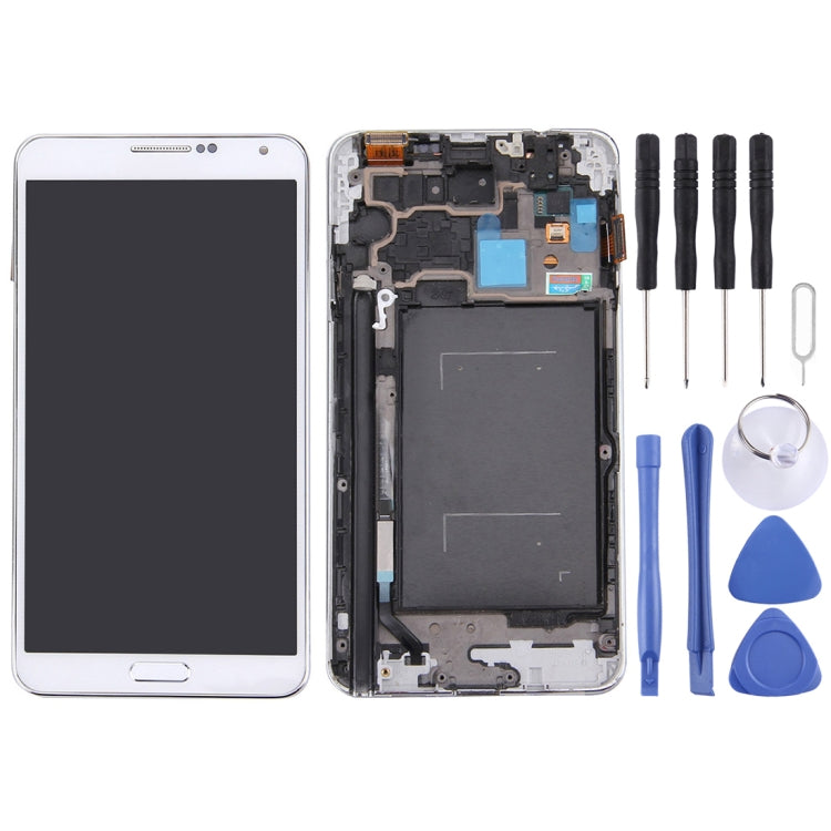 LCD Display + Touch Panel with Frame for Galaxy Note III / N900 (White)