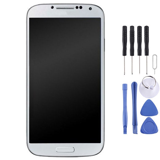 High-Quality LCD Display + Touch Panel with Frame for Galaxy S4 / i9505 (White)