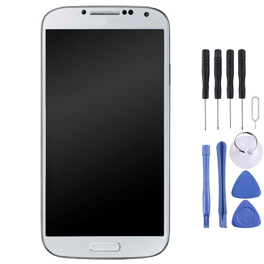 LCD Display + Touch Panel with Frame for Galaxy S4 / i9500 in White