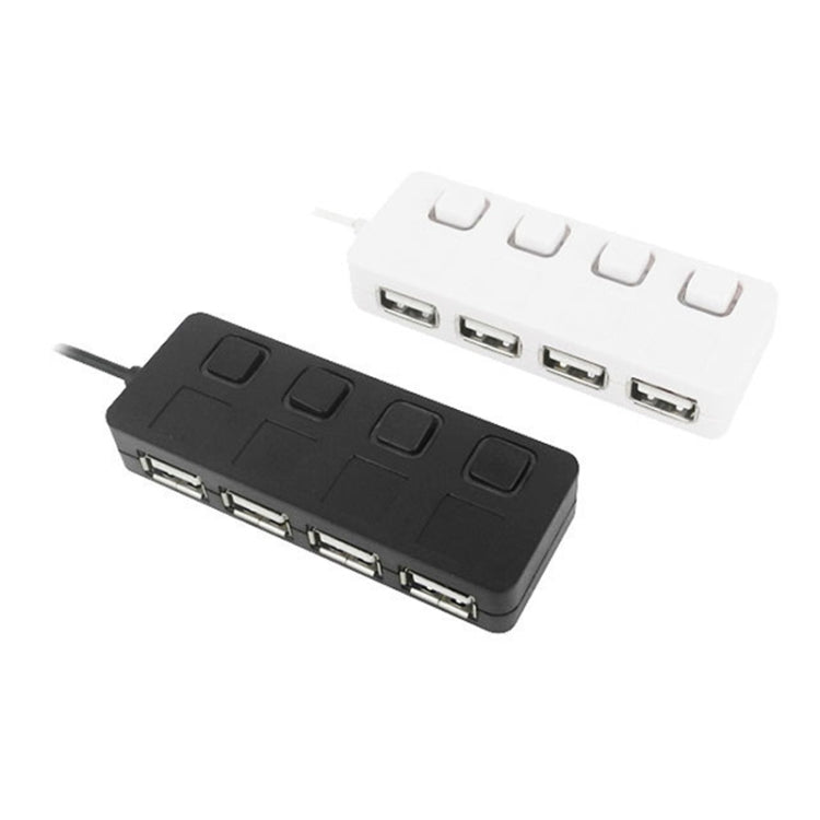 4 Ports USB 2.0 HUB with 4 Switch in Black