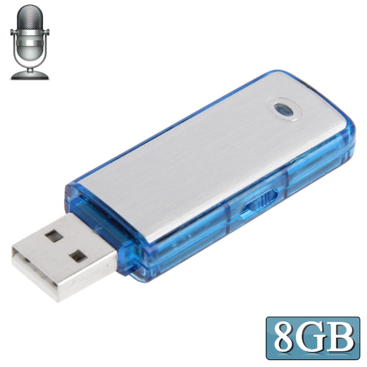 USB Voice Recorder with 8GB USB Flash Drive (Blue)