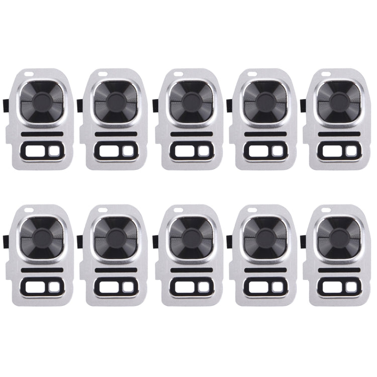 10 Piece Rear Camera Lens Cover + Flashlight Bracket for Galaxy S7 / G930 (Silver)