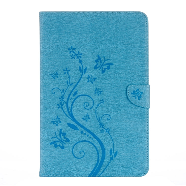 Butterflies Love Flowers Embossed Leather Case for Galaxy Tab A 10.1 (2016) / P580 - Blue