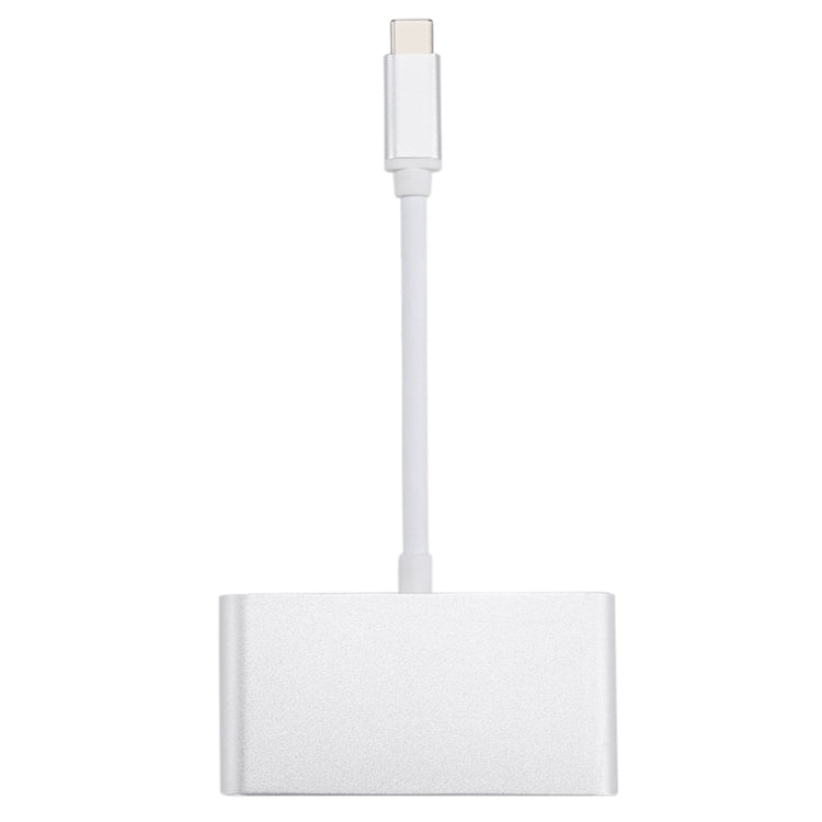 4-in-1 USB-C Hub Adapter with 3 x USB 3.0 Ports (Silver)