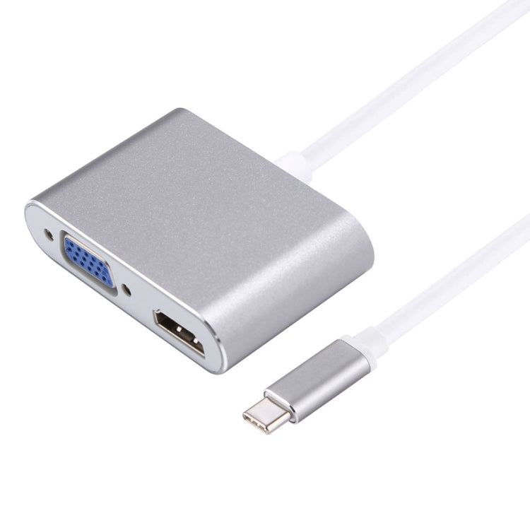 USB-C to HDMI/VGA Female Hub Adapter (Grey)