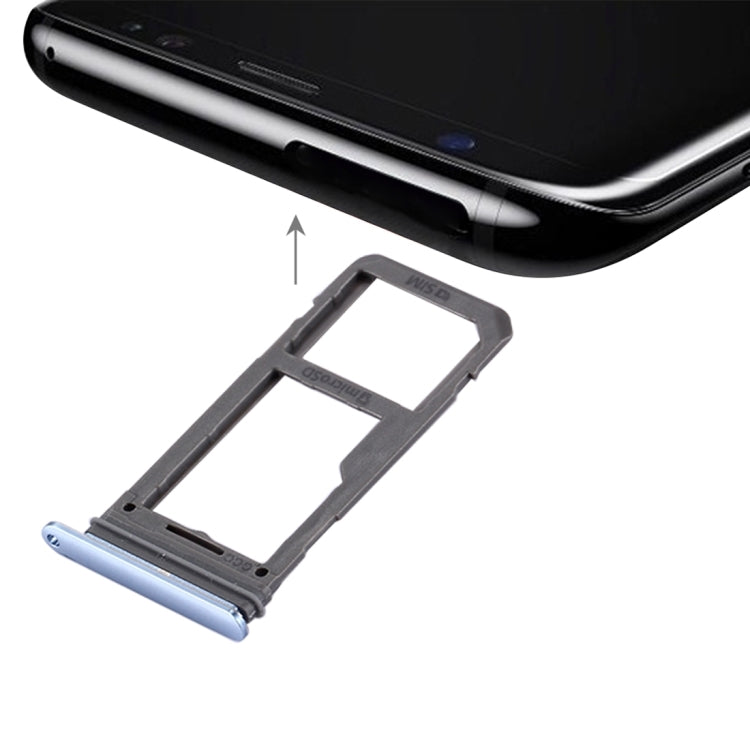 SIM Card Tray + Micro SD Tray for Galaxy S8(Blue)