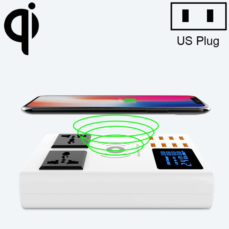 10W Multi Port USB Intelligent Digital Display Fast Charging Wireless Charger