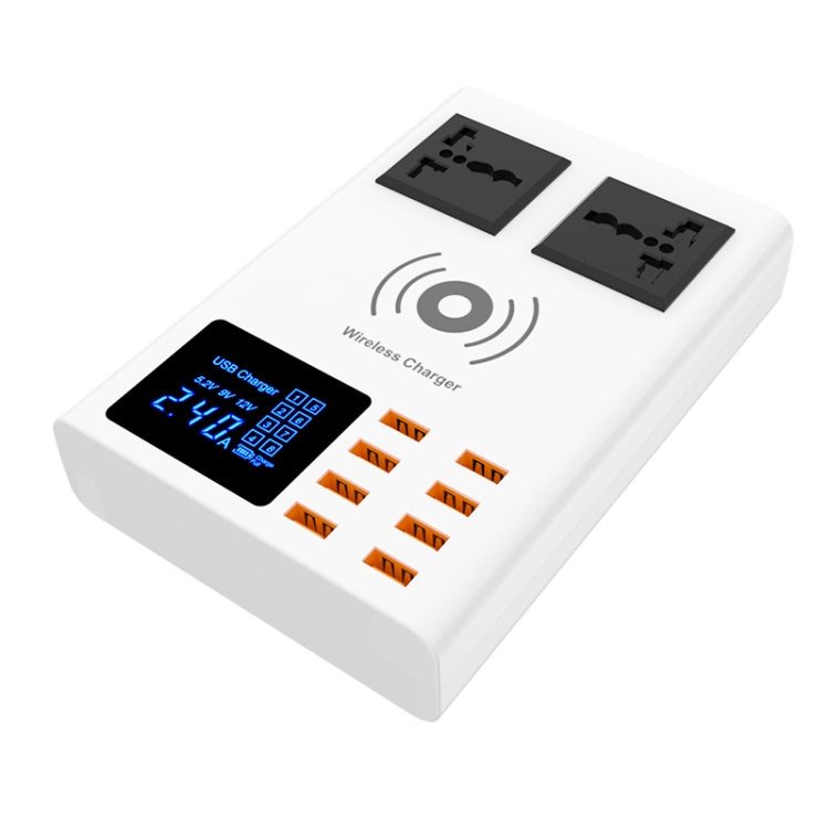 10W Multi Port USB Intelligent Digital Display Fast Charging Wireless Charger