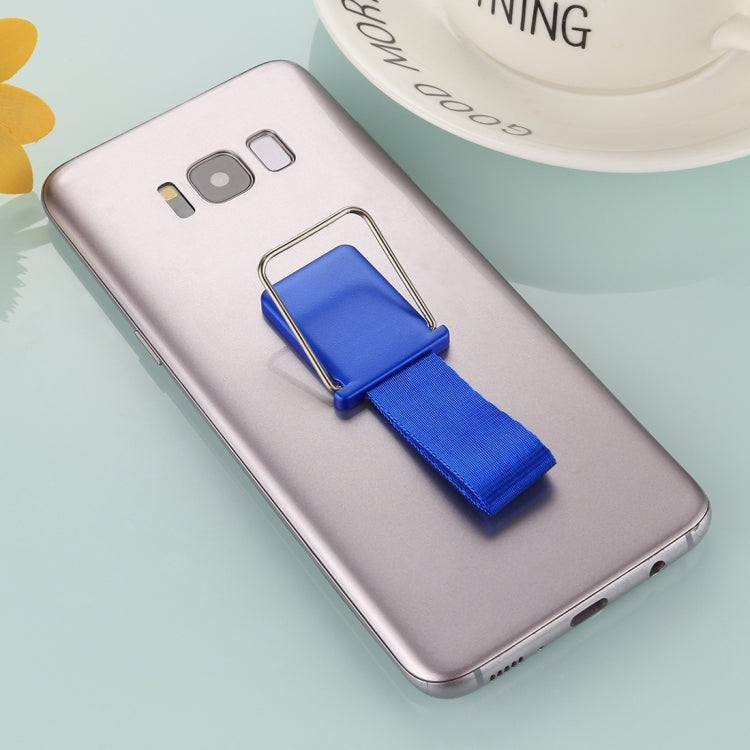 All-in-One Blue Universal Phone Holder Stand with Finger Lanyard & 3M Adhesive