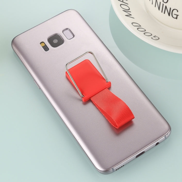 Red Universal Phone Holder Stand with Finger Lanyard