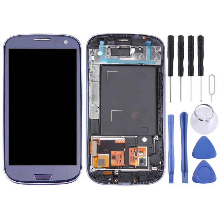 Replacement LCD Display (4.65 inch TFT) + Touch Panel with Frame for Galaxy SIII / i9300 (Pebble Blue)
