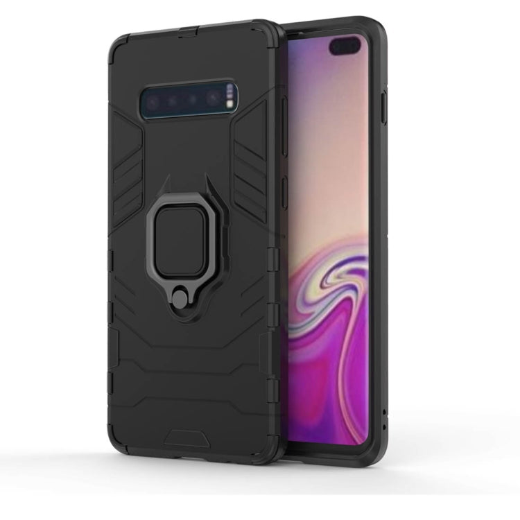 Shockproof Magnetic Ring Holder Case for Samsung Galaxy S10 Plus in Black