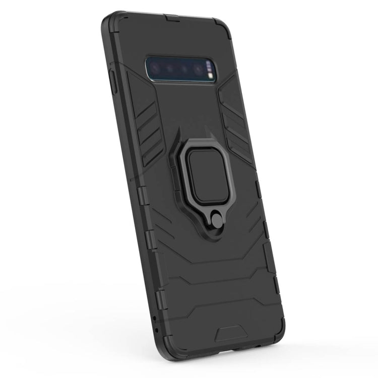 Shockproof Magnetic Ring Holder Case for Samsung Galaxy S10 Plus in Black