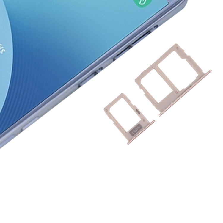 SIM Card Tray + SIM & Micro SD Card Tray for Galaxy J3 (2017) Dual SIM / J330 & J5 (2017) Dual SIM / J530 & J7 (2017) Dual SIM / J730(Gold)