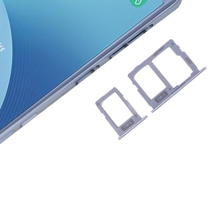 SIM Card Tray + SIM & Micro SD Card Tray for Galaxy J3 (2017) Dual SIM / J330 & J5 (2017) Dual SIM / J530 & J7 (2017) Dual SIM / J730(Blue)