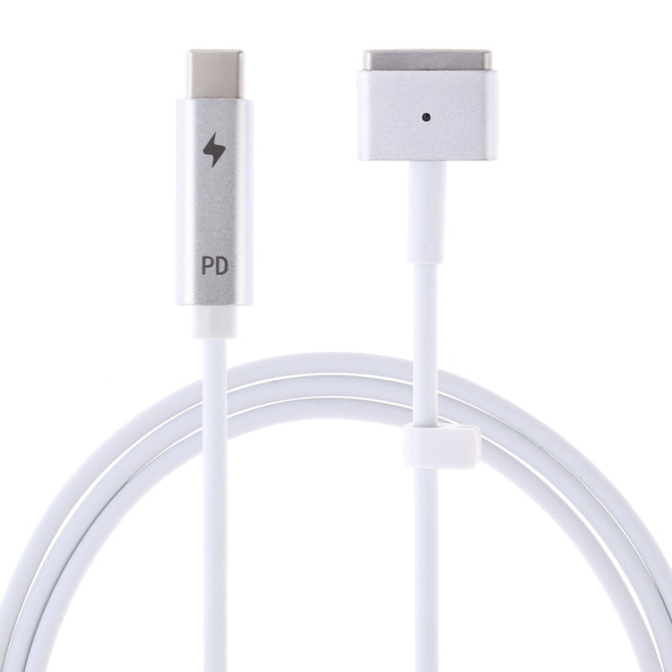 85W 5 Pin MagSafe 2 to USB-C PD Charging Cable with T-Shaped Design (White)